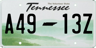 TN license plate A4913Z
