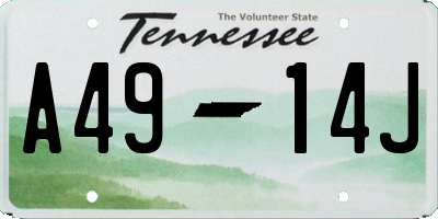 TN license plate A4914J