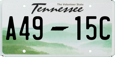 TN license plate A4915C