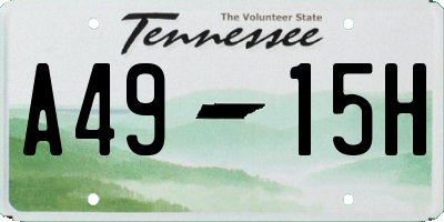 TN license plate A4915H
