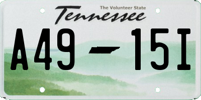 TN license plate A4915I