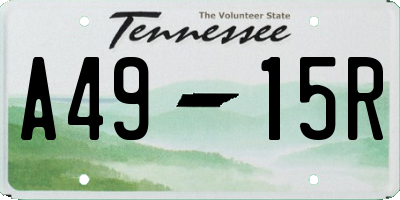 TN license plate A4915R