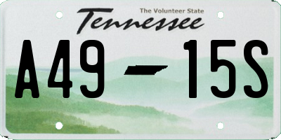 TN license plate A4915S