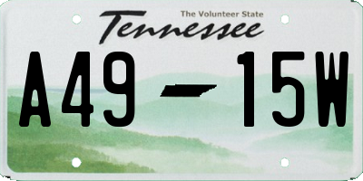 TN license plate A4915W