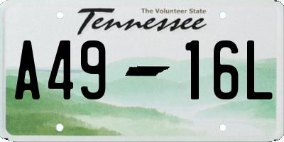 TN license plate A4916L