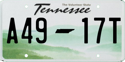 TN license plate A4917T