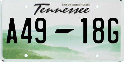 TN license plate A4918G