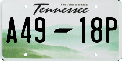TN license plate A4918P