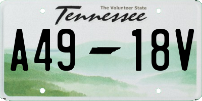 TN license plate A4918V