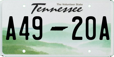TN license plate A4920A