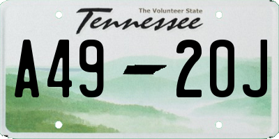 TN license plate A4920J