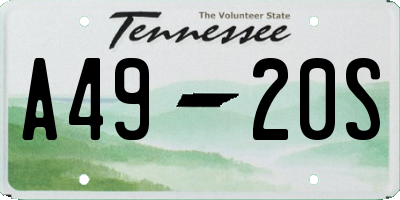 TN license plate A4920S
