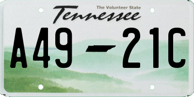 TN license plate A4921C