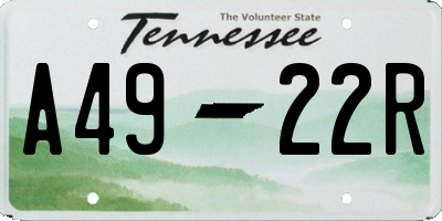TN license plate A4922R
