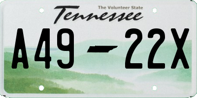TN license plate A4922X