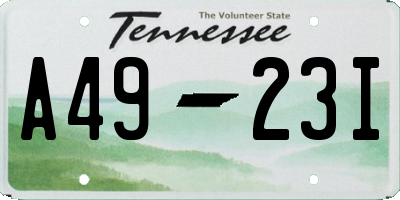 TN license plate A4923I
