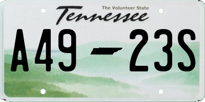 TN license plate A4923S
