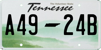 TN license plate A4924B