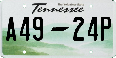 TN license plate A4924P