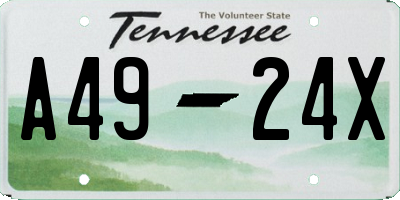 TN license plate A4924X