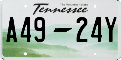 TN license plate A4924Y
