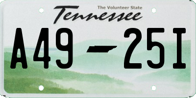 TN license plate A4925I