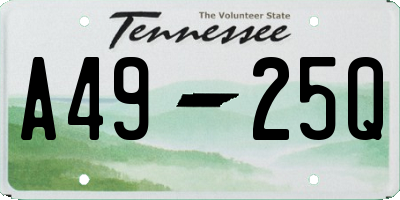 TN license plate A4925Q