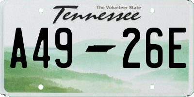 TN license plate A4926E