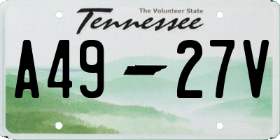 TN license plate A4927V