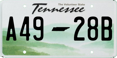 TN license plate A4928B