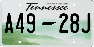 TN license plate A4928J