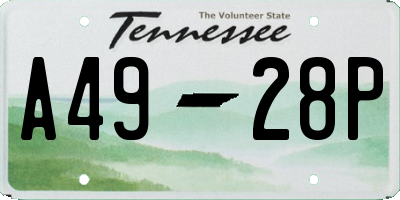TN license plate A4928P