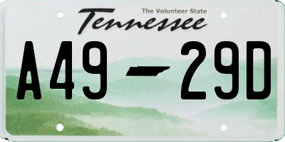 TN license plate A4929D