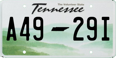 TN license plate A4929I