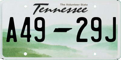TN license plate A4929J
