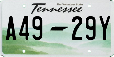 TN license plate A4929Y