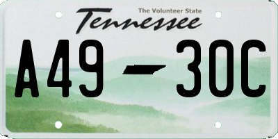TN license plate A4930C