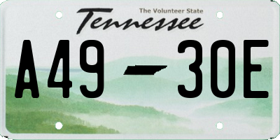 TN license plate A4930E
