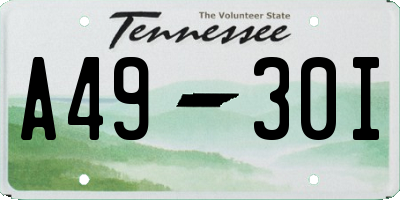 TN license plate A4930I