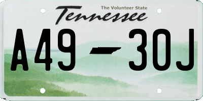 TN license plate A4930J