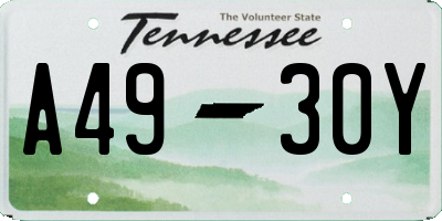 TN license plate A4930Y