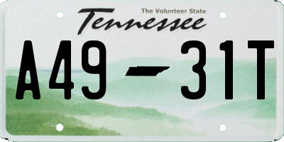 TN license plate A4931T