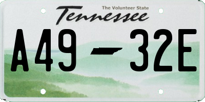 TN license plate A4932E