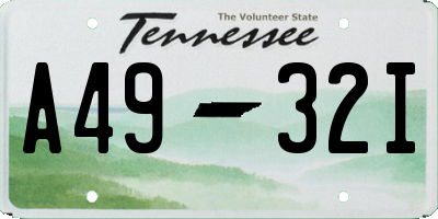 TN license plate A4932I