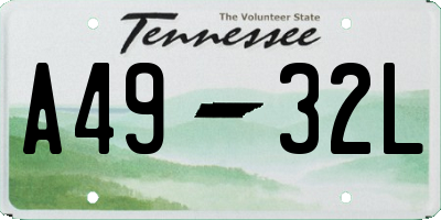 TN license plate A4932L