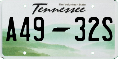 TN license plate A4932S