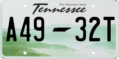 TN license plate A4932T