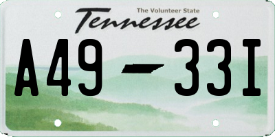 TN license plate A4933I
