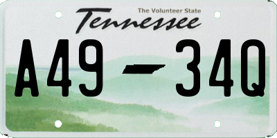 TN license plate A4934Q