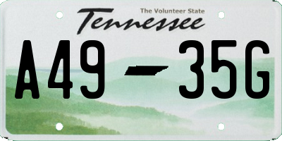 TN license plate A4935G